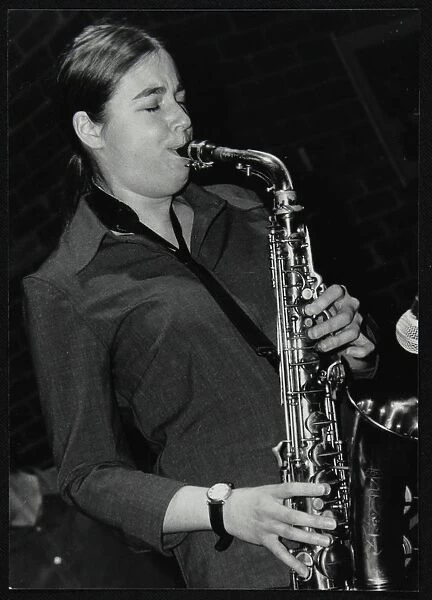 Allison Neale playing alto saxophone at The Fairway, Welwyn Garden City, Hertfordshire, 2001