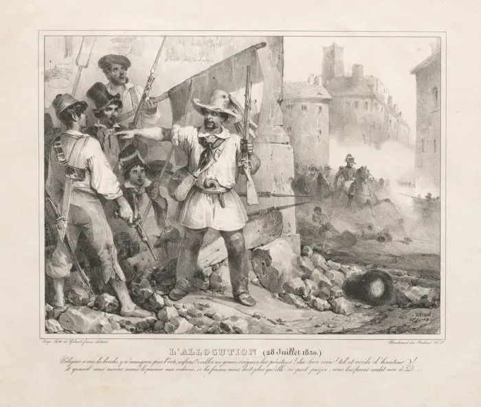 Framed Print : Allocution (July 28, 1830), 1830. Creator: Nicolas Toussaint Charlet (French, 1792-1845) Framed Print : Allocution (July 28, 1830), 1830. Creator: Nicolas Toussaint Charlet (French, 1792-1845)