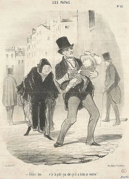 Allons bon... v'la p'tit qui dit... 19th century. Creator: Honore Daumier