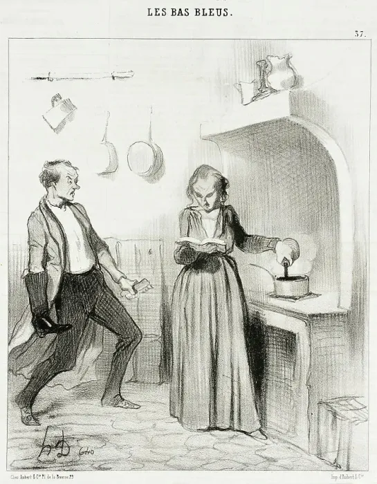 Framed Print : Allons bon!...la v'là qui...verse du cirage dans mon chocolat!... 1844. Creator: Honore Daumier Framed Print : Allons bon!...la v'là qui...verse du cirage dans mon chocolat!... 1844. Creator: Honore Daumier