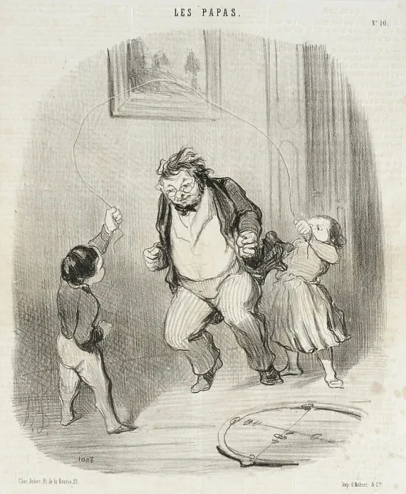 Framed Print : Allons, papa, fait encore trente-deux tours!, 1847. Creator: Honore Daumier Framed Print : Allons, papa, fait encore trente-deux tours!, 1847. Creator: Honore Daumier