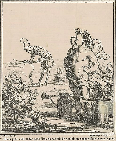 Allons pour année papa mars... 19th century. Creator: Honore Daumier