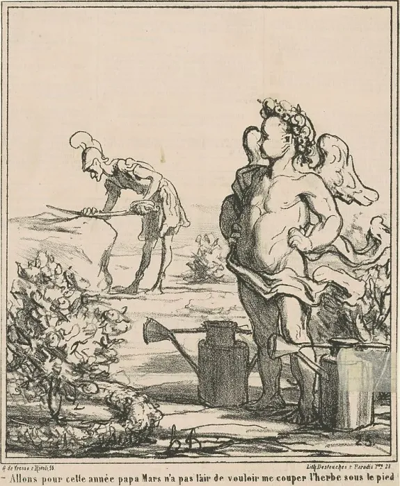 Framed Print : Allons pour année papa mars... 19th century. Creator: Honore Daumier Framed Print : Allons pour année papa mars... 19th century. Creator: Honore Daumier