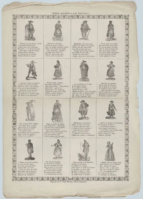 Framed Print : Allusive verses for masquerades, ca. 1860-70. Creator: Julian Mariana Framed Print : Allusive verses for masquerades, ca. 1860-70. Creator: Julian Mariana