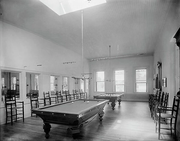 Alma Sanitarium, billiard room, Alma, Mich. between 1895 and 1910. Creator: Unknown