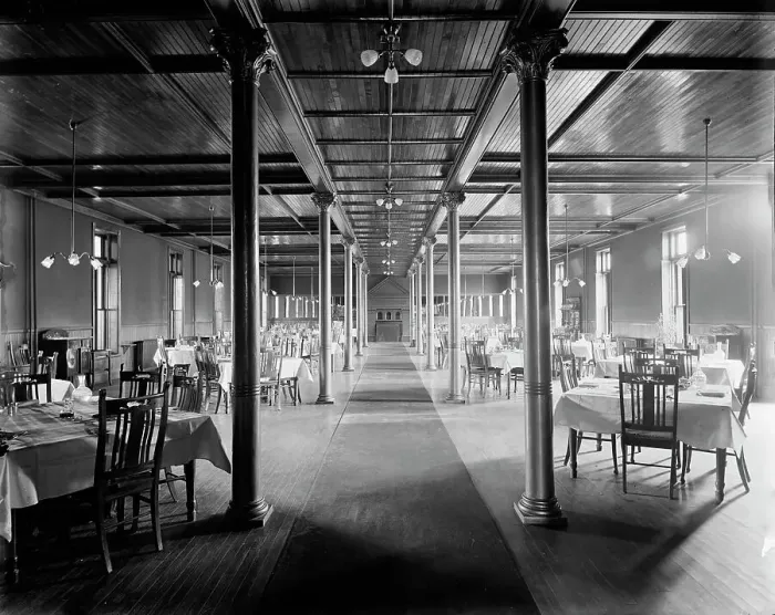 Framed Print : Alma Sanitarium, dining room, Alma, Mich. between 1900 and 1910. Creator: William H. Jackson Framed Print : Alma Sanitarium, dining room, Alma, Mich. between 1900 and 1910. Creator: William H. Jackson