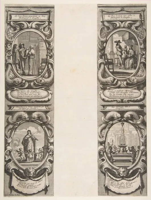 Framed Print : Almanach for 1639: Louis XIII and Anne of Austria entrusting the Kingdom Framed Print : Almanach for 1639: Louis XIII and Anne of Austria entrusting the Kingdom