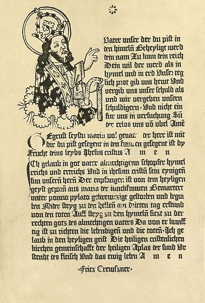 The Almighty, with the Paternoster, Ave Maria and Credo in German, 1915. Creator: Unknown