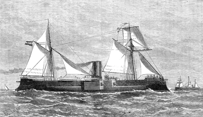 Framed Print : The Almirante Brown, double-screw ram, for the Argentine government, 1881. Creator: Unknown Framed Print : The Almirante Brown, double-screw ram, for the Argentine government, 1881. Creator: Unknown