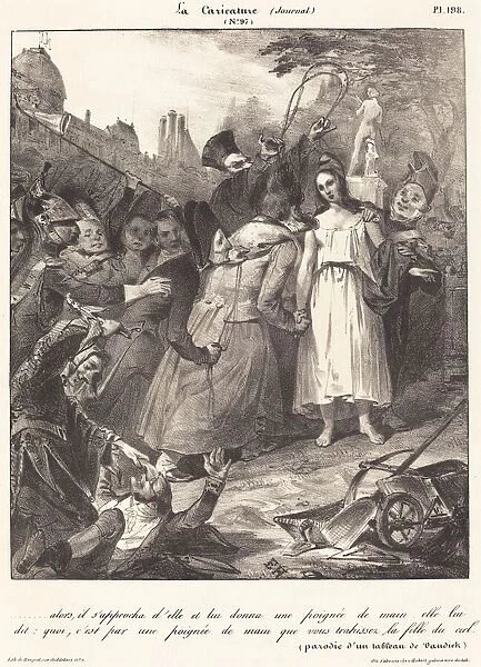 alors, ils approcha d elle: Parody of van Dycks Betrayal of Christ, 1832