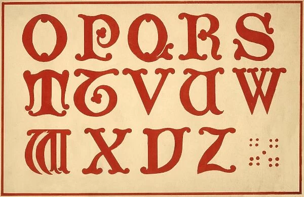 Alphabet, letters O-Z, upper case