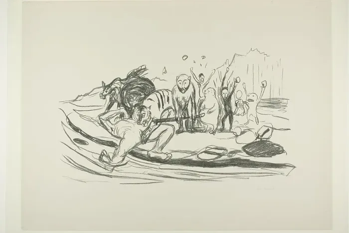 Framed Print : Alpha's Death, 1908 / 09. Creator: Edvard Munch Framed Print : Alpha's Death, 1908 / 09. Creator: Edvard Munch