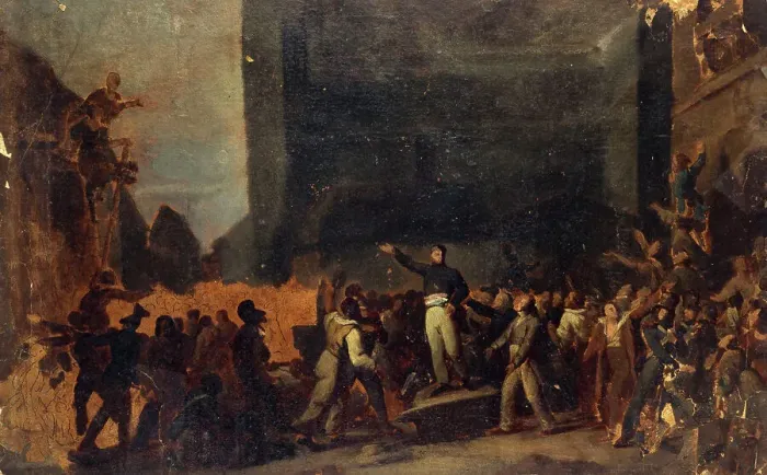 Framed Print : Alphonse Baudin (1811-1851) at the barricade of Faubourg Saint-Antoine, December 3, 1851. Creator: Unknown Framed Print : Alphonse Baudin (1811-1851) at the barricade of Faubourg Saint-Antoine, December 3, 1851. Creator: Unknown