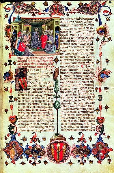 Alphonse III The Benign (1327-1336) presiding the courts held in Montblanc, in 1330