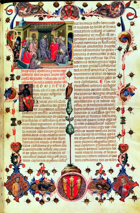 Framed Print : Alphonse III The Benign (1327-1336) presiding the courts held in Montblanc, in 1330 Framed Print : Alphonse III The Benign (1327-1336) presiding the courts held in Montblanc, in 1330