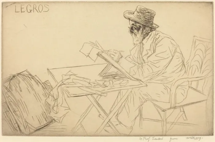 Framed Print : Alphonse Legros Sketching. Creator: Alphonse Legros Framed Print : Alphonse Legros Sketching. Creator: Alphonse Legros
