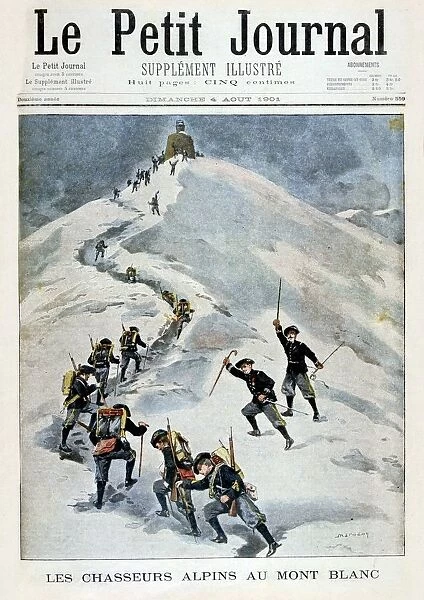 Alpine hunters on Mont Blanc, 1901