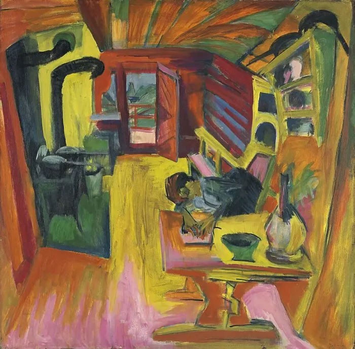 Framed Print : Alpine Kitchen, 1918. Creator: Ernst Kirchner Framed Print : Alpine Kitchen, 1918. Creator: Ernst Kirchner