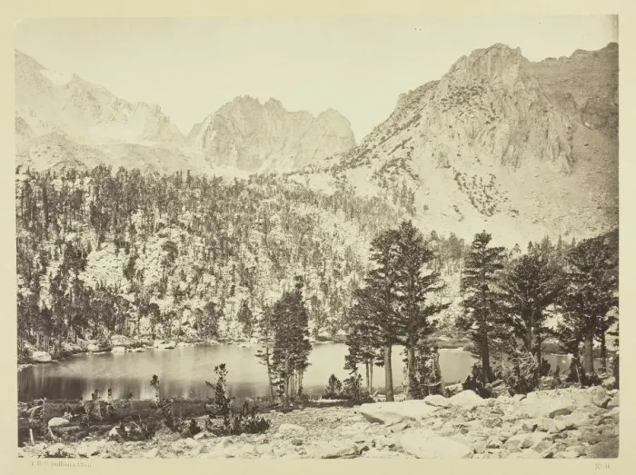 Framed Print : Alpine Lake, in the Sierra Nevada, California, 1871. Creator: Tim O Sullivan Framed Print : Alpine Lake, in the Sierra Nevada, California, 1871. Creator: Tim O Sullivan