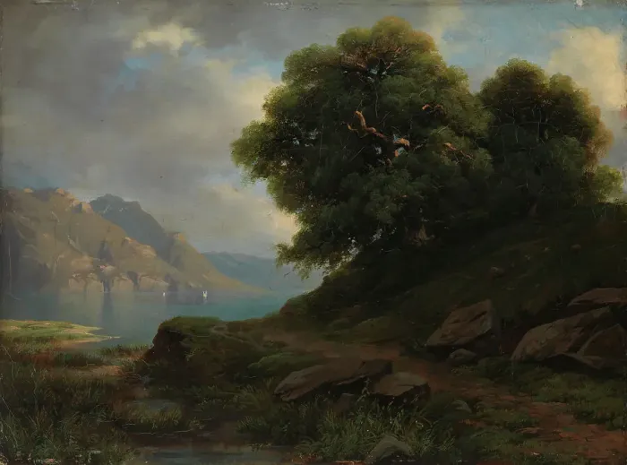 Framed Print : Alpine Landscape, 1830-1864. Creator: Alexandre Calame Framed Print : Alpine Landscape, 1830-1864. Creator: Alexandre Calame