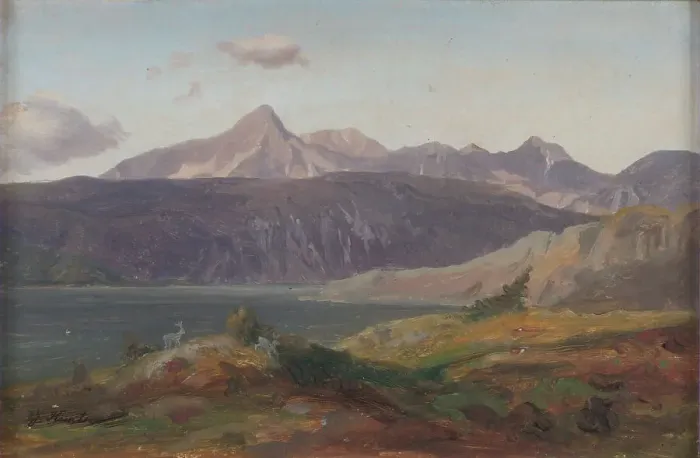 Framed Print : Alpine Landscape from Bavaria, 1873. Creator: Johan Knutson Framed Print : Alpine Landscape from Bavaria, 1873. Creator: Johan Knutson