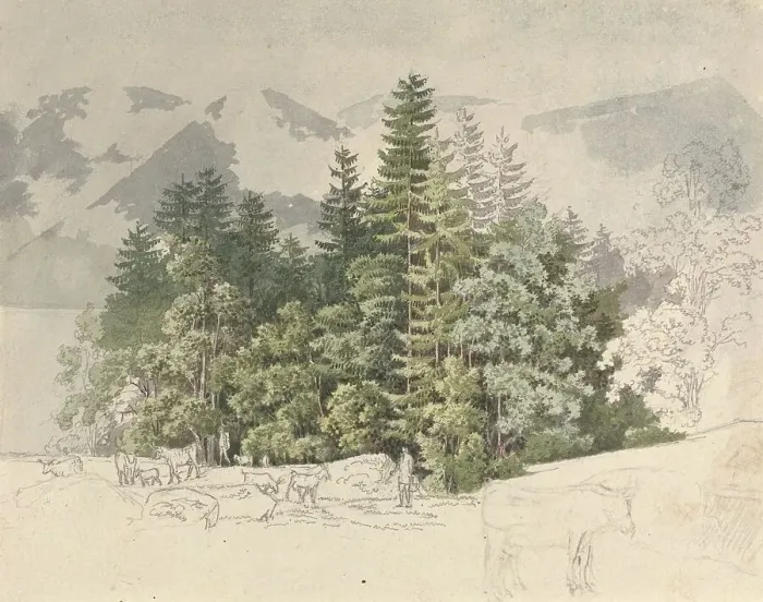 Framed Print : Alpine Landscape. Creator: Friedrich Salathe