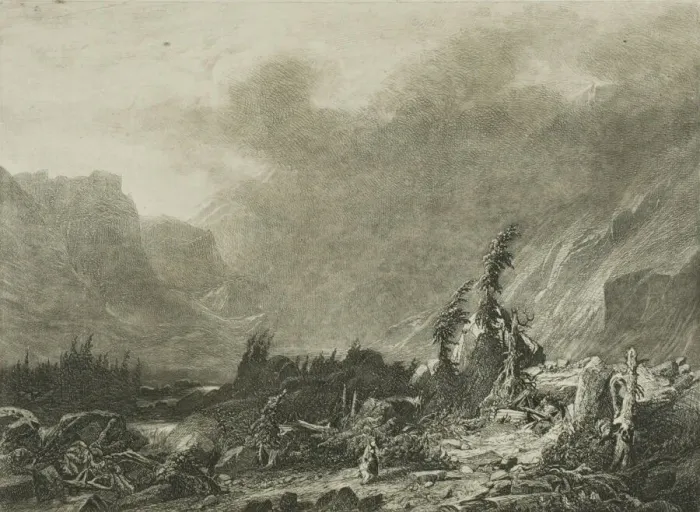 Framed Print : Alpine Landscape, n. d. Creator: Alexandre Calame Framed Print : Alpine Landscape, n. d. Creator: Alexandre Calame
