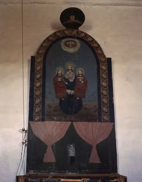 Framed Print : An altar in the church dedicated to the Trinity, Trampas, N. M. 1943. Creator: John Collier Framed Print : An altar in the church dedicated to the Trinity, Trampas, N. M. 1943. Creator: John Collier