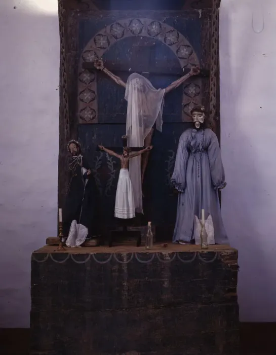 Framed Print : Altar in the church, Trampas, New Mexico, 1943. Creator: John Collier Framed Print : Altar in the church, Trampas, New Mexico, 1943. Creator: John Collier