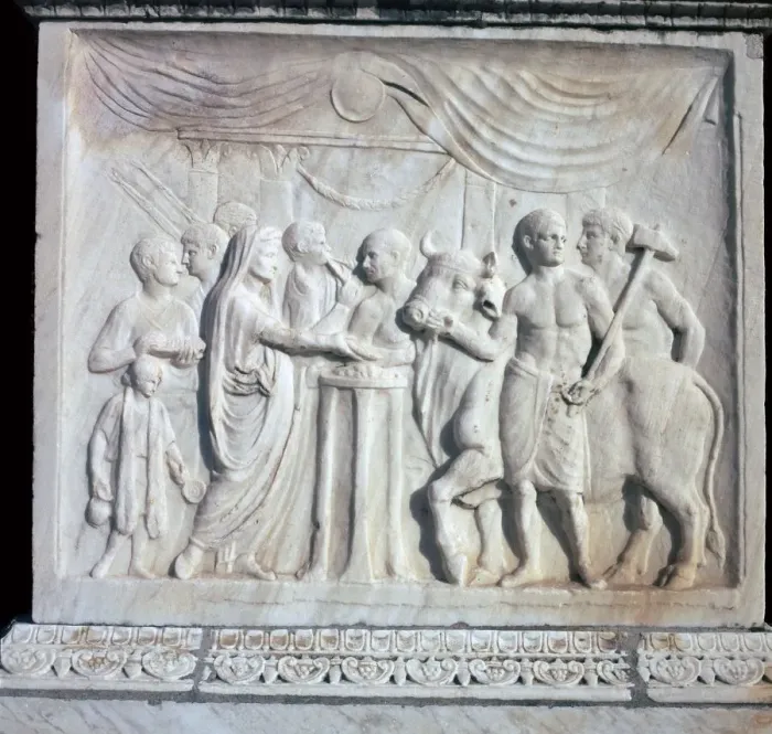 Framed Print : An altar dedicated to the Roman Imperial cult, 1st century Framed Print : An altar dedicated to the Roman Imperial cult, 1st century