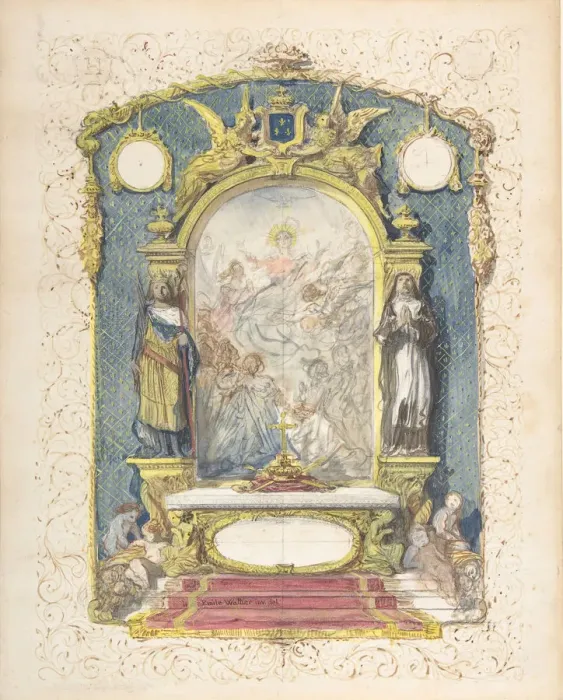 Framed Print : Altar Flanked by St. Louis and St. Theresa, mid-19th century Framed Print : Altar Flanked by St. Louis and St. Theresa, mid-19th century