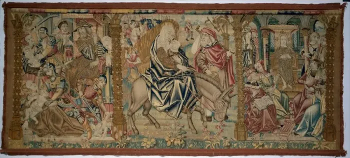Framed Print : Altar Frontal: Scenes from the Childhood of Christ, c. 1500. Creator: Unknown Framed Print : Altar Frontal: Scenes from the Childhood of Christ, c. 1500. Creator: Unknown