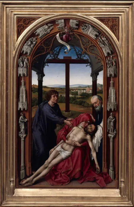 Framed Print : The Altar of Our Lady (Miraflores Altar), c. 1440. Artist: Weyden, Rogier, van der (ca. 1399-1464) Framed Print : The Altar of Our Lady (Miraflores Altar), c. 1440. Artist: Weyden, Rogier, van der (ca. 1399-1464)