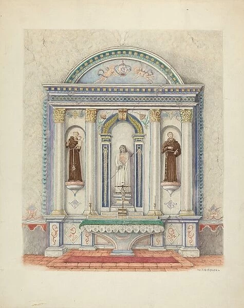 Side Altar, San Luis Rey Mission, 1941. Creator: William Kieckhofel