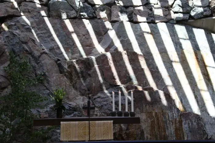Framed Print : The altar, Temppeliaukio Church, Helsinki, Finland, 2011. Artist: Sheldon Marshall Framed Print : The altar, Temppeliaukio Church, Helsinki, Finland, 2011. Artist: Sheldon Marshall