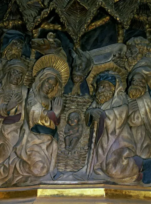 Framed Print : Altarpiece of the Cathedral of Tarragona in polychromed alabaster (1426-1436), detail Framed Print : Altarpiece of the Cathedral of Tarragona in polychromed alabaster (1426-1436), detail