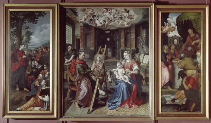 Framed Print : Altarpiece of the Guild of Saint Luke, 1602. Creator: Martin Pepyn Framed Print : Altarpiece of the Guild of Saint Luke, 1602. Creator: Martin Pepyn