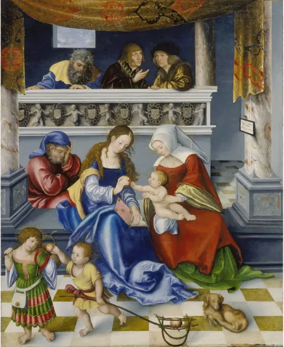 Framed Print : Altarpiece of the Holy Kinship. Central panel Framed Print : Altarpiece of the Holy Kinship. Central panel