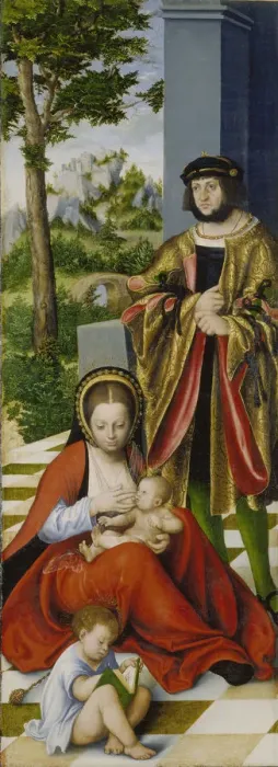 Framed Print : The Altarpiece of the Holy Kinship (left wing), 1509 Framed Print : The Altarpiece of the Holy Kinship (left wing), 1509