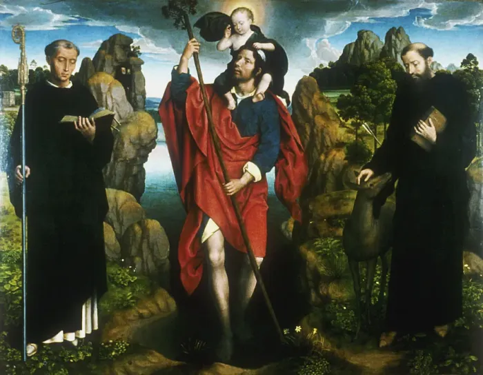 Framed Print : Altarpiece of the Moreel chantry, 1484. Artist: Hans Memling Framed Print : Altarpiece of the Moreel chantry, 1484. Artist: Hans Memling