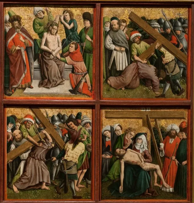 Framed Print : Altarpiece with The Passion of Christ, c. 1440s. Creator: Master of the Schlagl Altarpiece Framed Print : Altarpiece with The Passion of Christ, c. 1440s. Creator: Master of the Schlagl Altarpiece