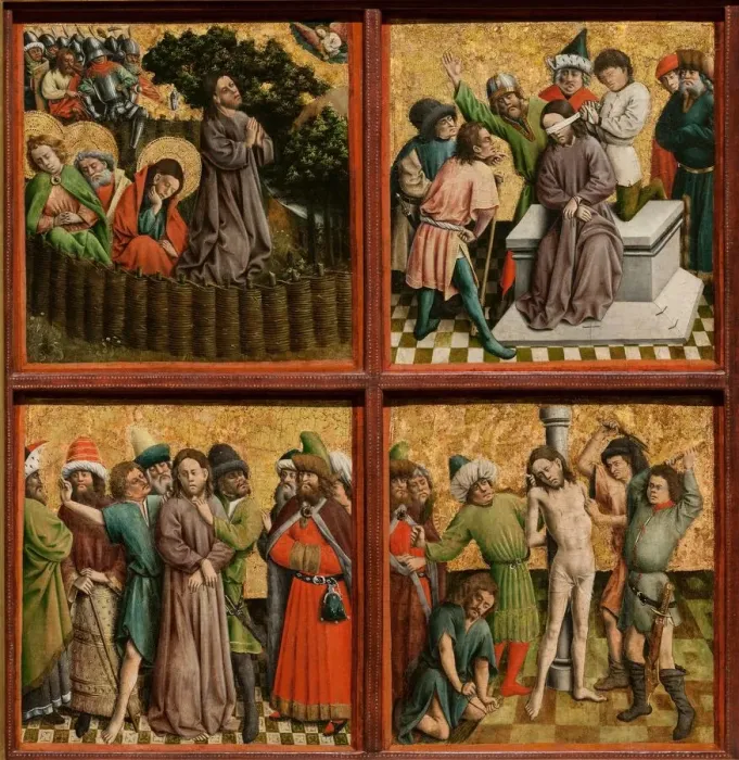 Framed Print : Altarpiece with The Passion of Christ, c. 1440s. Creator: Master of the Schlagl Altarpiece Framed Print : Altarpiece with The Passion of Christ, c. 1440s. Creator: Master of the Schlagl Altarpiece