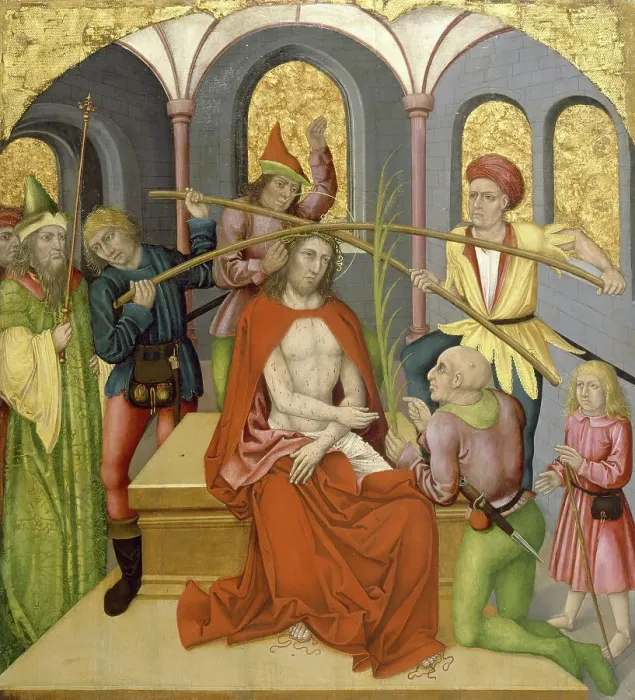 Framed Print : Altarpiece with the Passion of Christ: Christ Mocked, c1480-1495. Creator: Unknown Framed Print : Altarpiece with the Passion of Christ: Christ Mocked, c1480-1495. Creator: Unknown