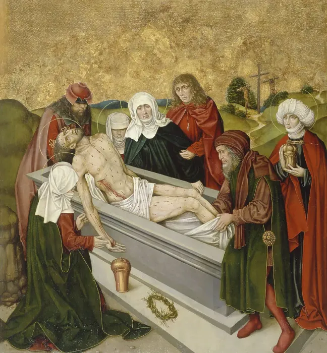 Framed Print : Altarpiece with the Passion of Christ: Entombment, c1480-1495. Creator: Unknown Framed Print : Altarpiece with the Passion of Christ: Entombment, c1480-1495. Creator: Unknown