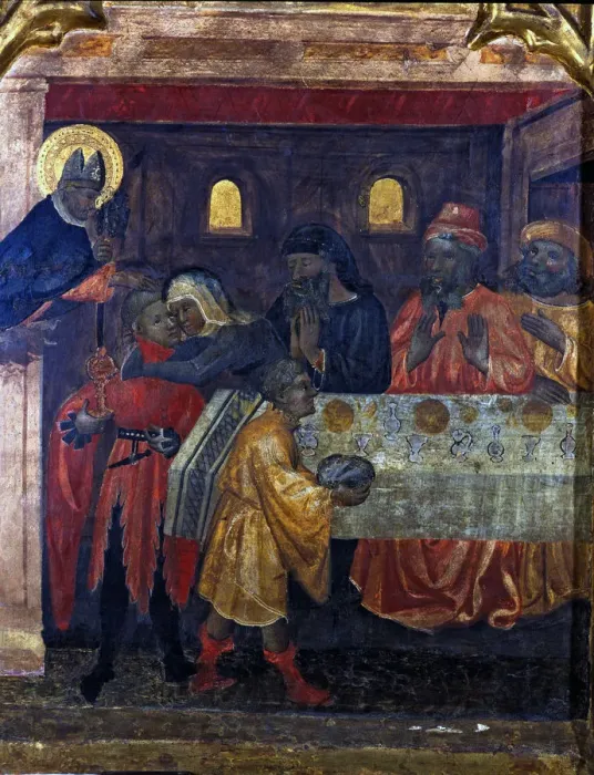 Framed Print : Altarpiece of Saint Nicholas, Saint Claire and Saint Anthony Framed Print : Altarpiece of Saint Nicholas, Saint Claire and Saint Anthony