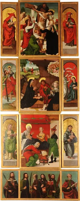 Framed Print : Altarpiece of Saints Anne and Michael the Archangel (Left panel). Artist: Comontes, Francisco de (active 1524-1565) Framed Print : Altarpiece of Saints Anne and Michael the Archangel (Left panel). Artist: Comontes, Francisco de (active 1524-1565)