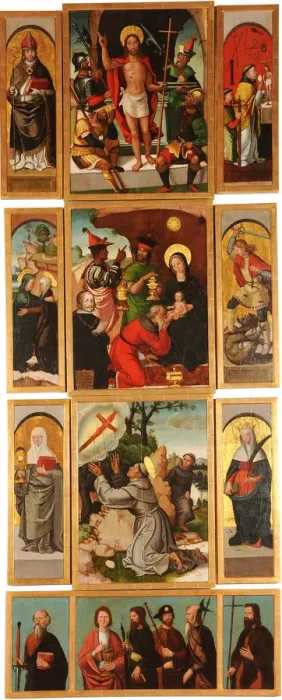 Framed Print : Altarpiece of Saints Anne and Michael the Archangel (Right panel). Artist: Comontes, Francisco de (active 1524-1565) Framed Print : Altarpiece of Saints Anne and Michael the Archangel (Right panel). Artist: Comontes, Francisco de (active 1524-1565)