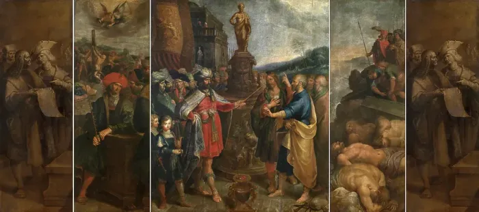 Framed Print : Altarpiece of the Stonemasons, 1624. Creator: Frans Francken II Framed Print : Altarpiece of the Stonemasons, 1624. Creator: Frans Francken II