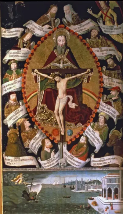 Framed Print : Altarpiece of the Trinity, towards 1489 Framed Print : Altarpiece of the Trinity, towards 1489