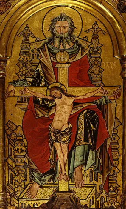Framed Print : Altarpiece with the Trinity, ca 1250. Artist: Westphalian Master (active ca 1470-1480) Framed Print : Altarpiece with the Trinity, ca 1250. Artist: Westphalian Master (active ca 1470-1480)